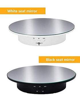 Unboxed JAYEGT rotating display stand with USB cable and manual