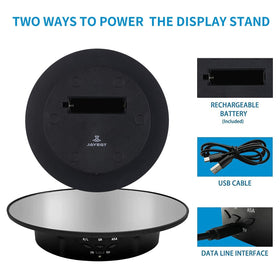 JAYEGT rotating display stand demonstrates jewelry setup for a close-up shoot