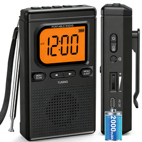 Jazmm 2000mAh radio front panel with controls and tuning for easy use