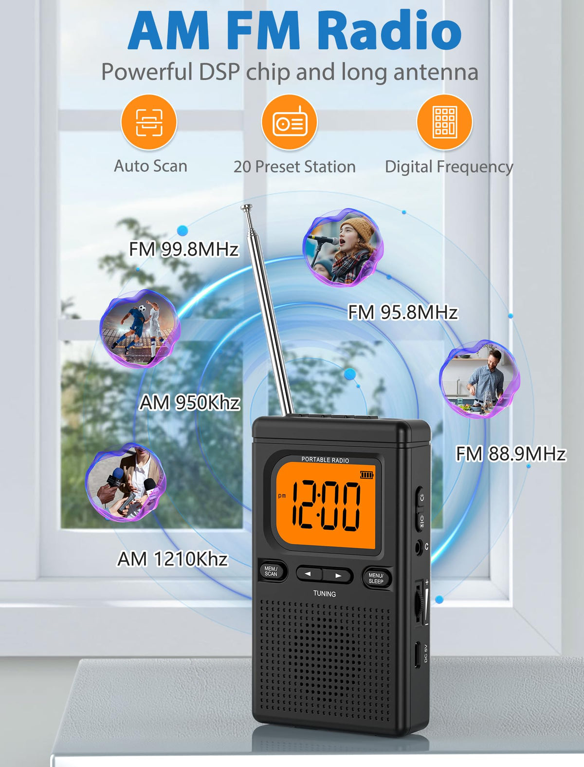 Jazmm radio LCD display provides clear readouts for quick navigation