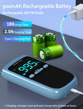 Jazmm 900mAh rechargeable battery powers long outdoor listening sessions.