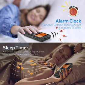 Jazmm AM FM radio features a large LCD screen for easy reading.