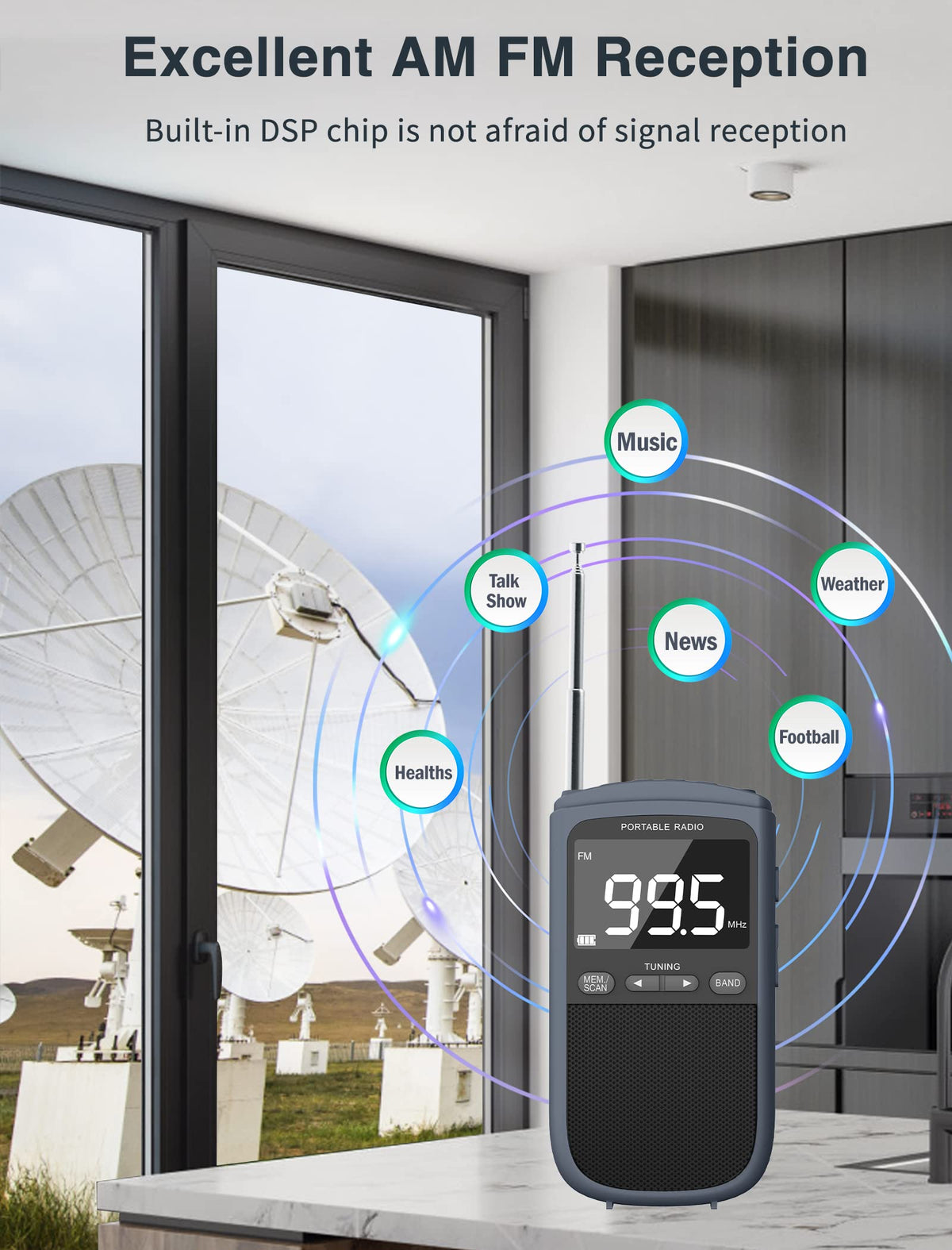 Jazmm extended antenna detail improving FM AM reception and signal reliability