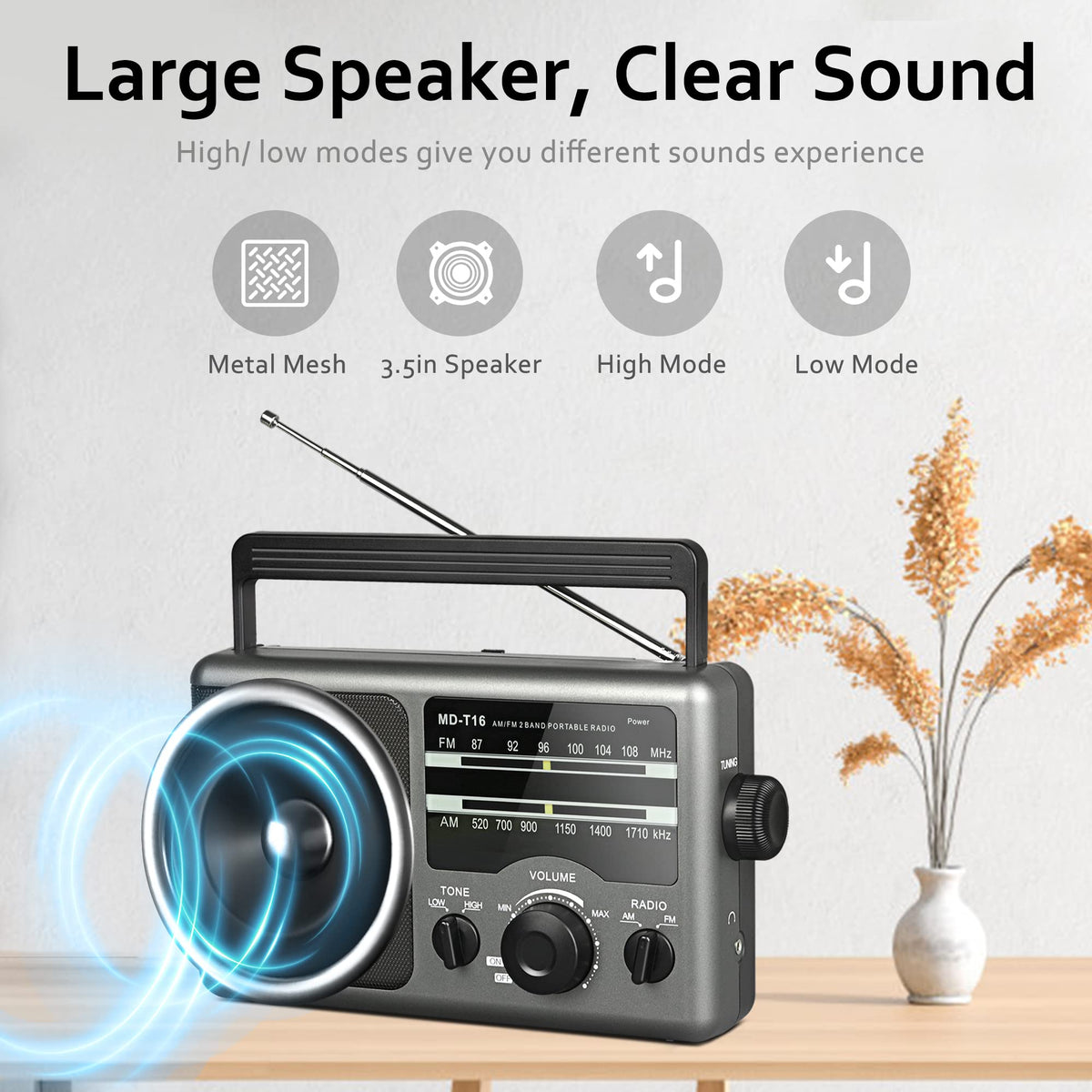 Jazmm radio with antenna extended improving FM reception
