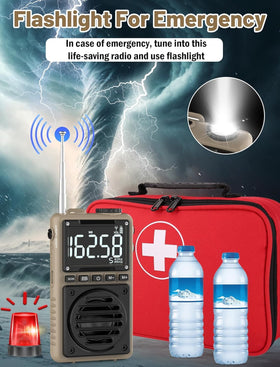Jazmm digital AM FM weather radio ideal for jogging and travel.