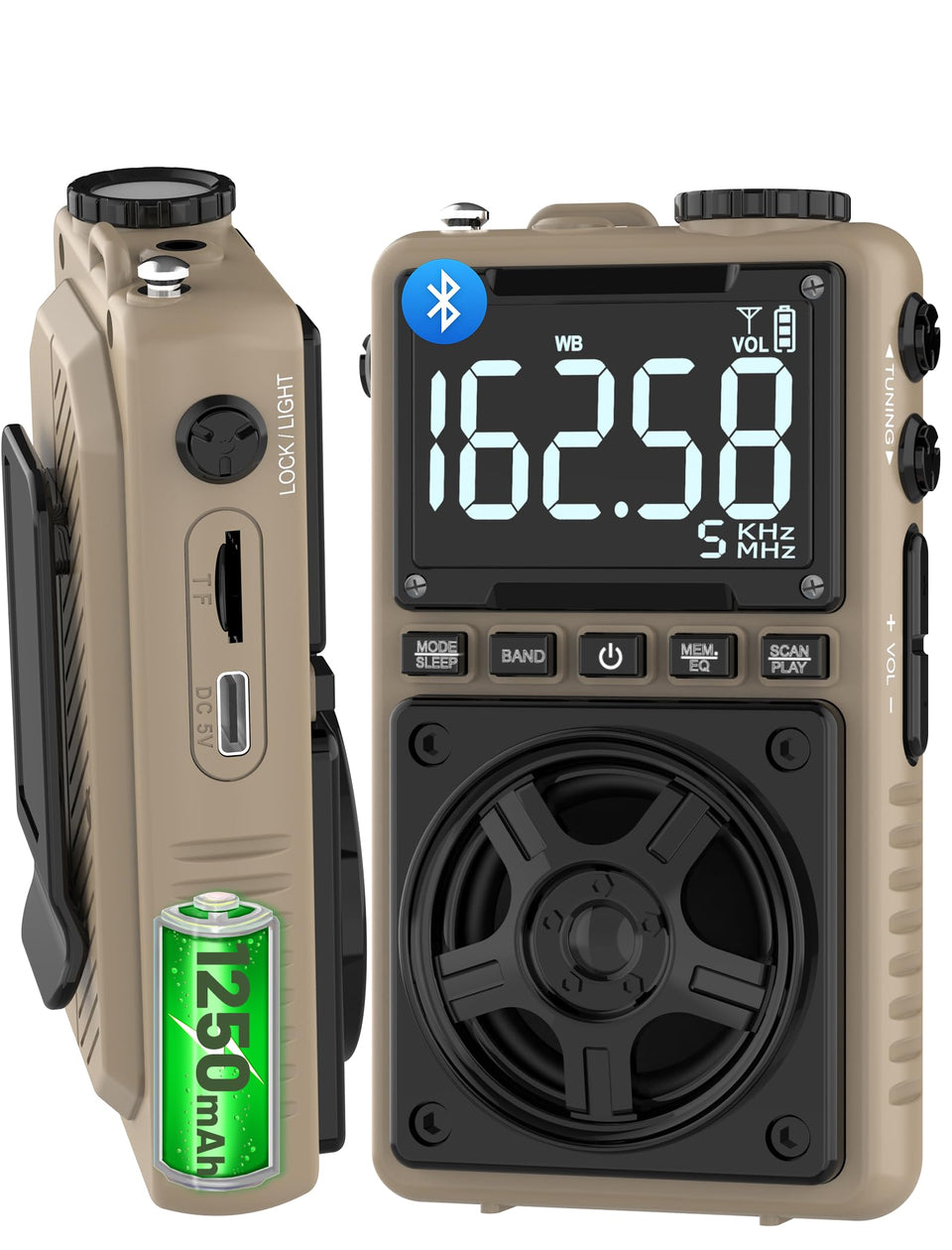 Jazmm front view showing buttons and display for quick station access