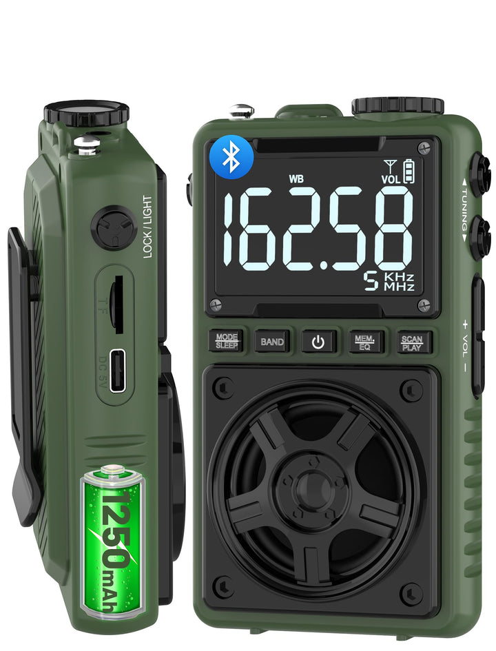Jazmm front view showing display and easy tuning for reliable station access