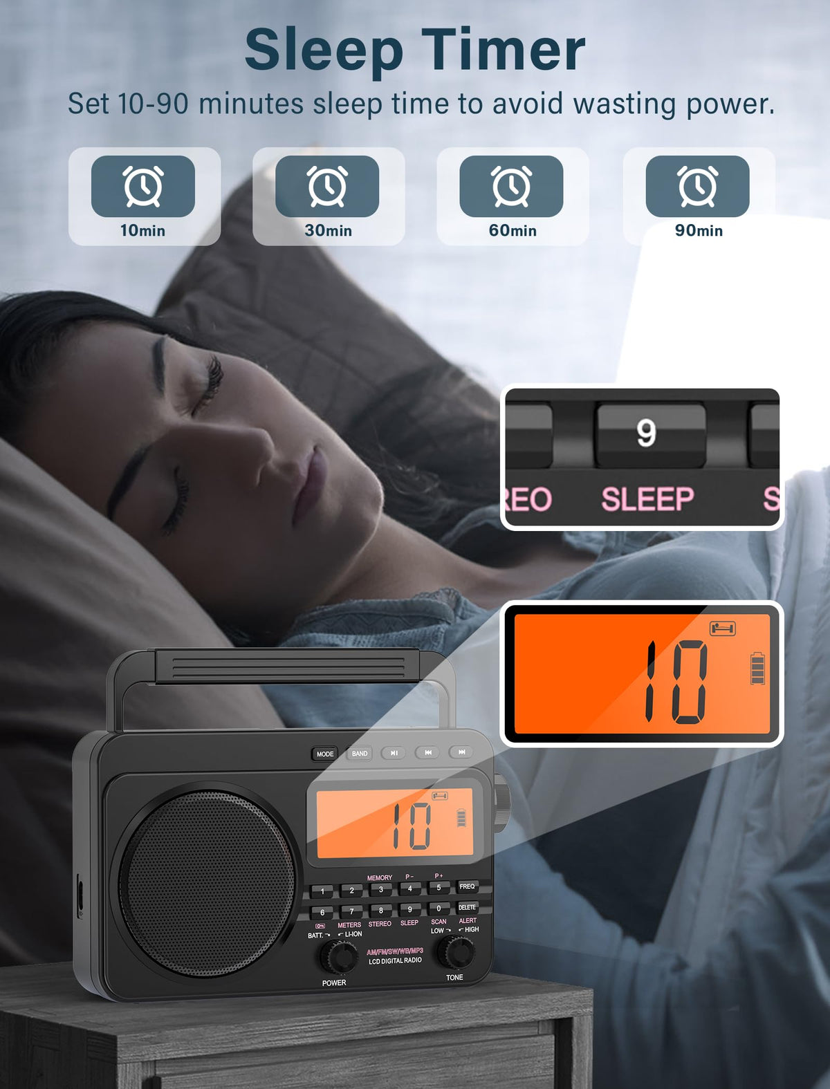 Jazmm radio in camping setup showing portable NOAA alerts and entertainment