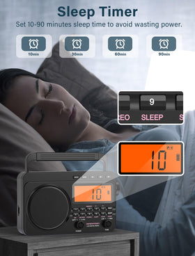 Jazmm radio in camping setup showing portable NOAA alerts and entertainment