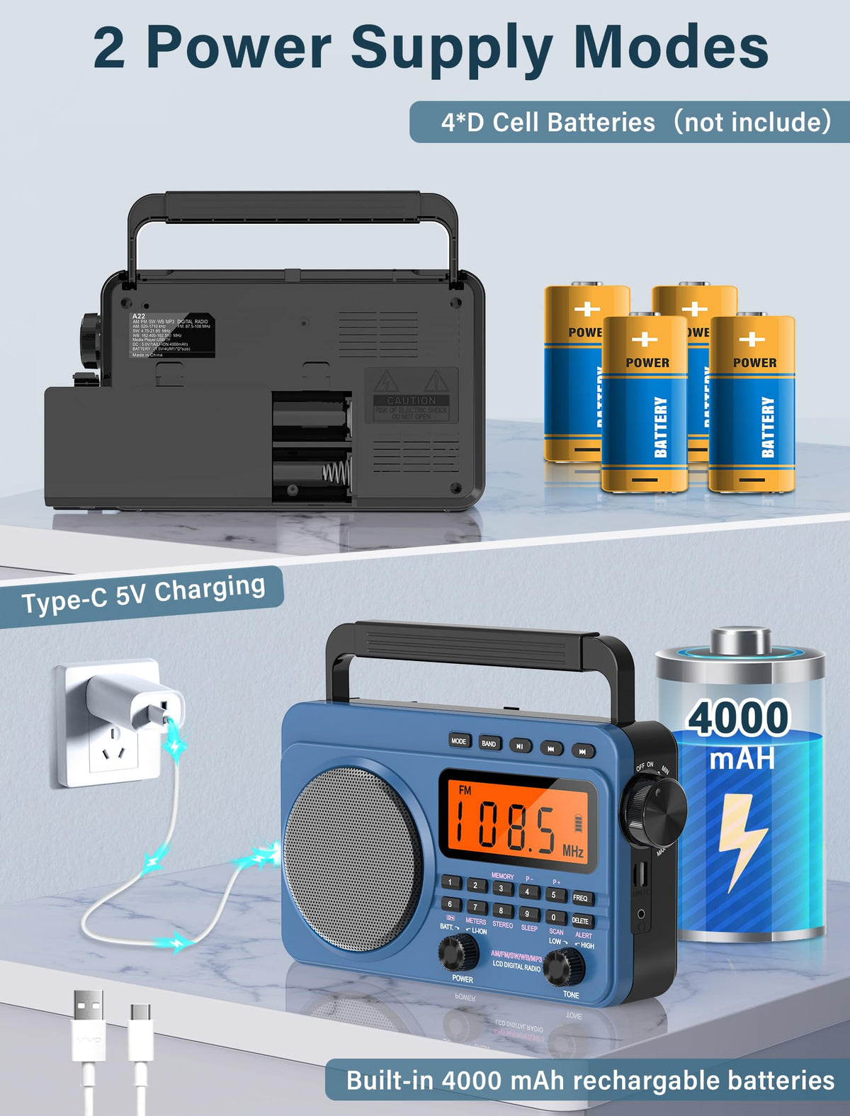 Jazmm illuminated LCD display for easy nighttime frequency reading
