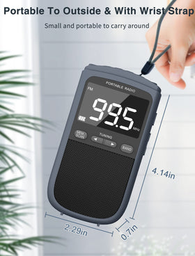 Jazmm used while jogging in a park showing portable radio for active lifestyles