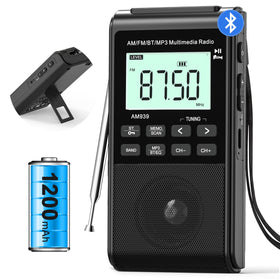 Jazmm Pocket Radio with AM/FM presets for quick station access