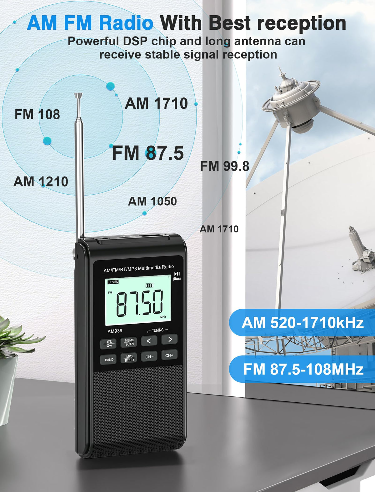 Jazmm Pocket Radio Bluetooth mode streams from your phone