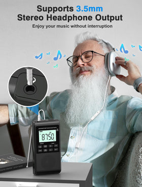 Jazmm Pocket Radio 3.5mm jack for private listening