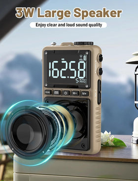 Jazmm weather radio back clip secured for workouts and hikes.