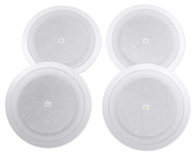 JBL 8128 ceiling speaker front view for even room coverage in busy venues.