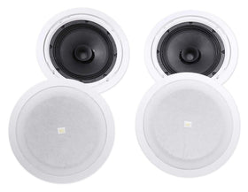 JBL 8128 side view demonstrating low-profile installation in ceiling.