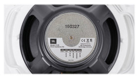 JBL 8128 in-ceiling diffuser close-up showing refined sound diffusion.