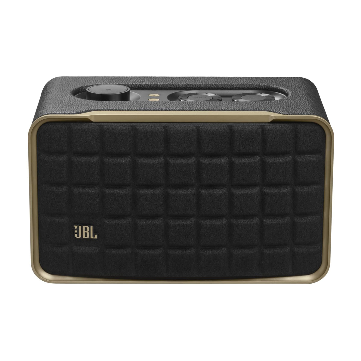 JBL Authentics 200 automatic self-tuning for optimal sound.