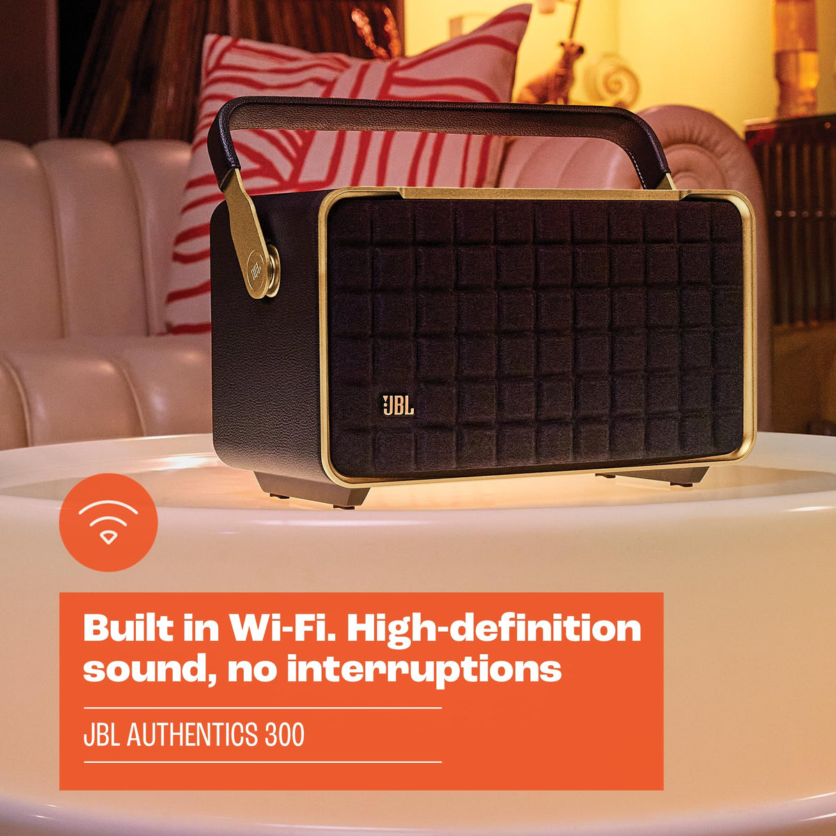 JBL Authentics 300 Wi-Fi streaming, AirPlay and Chromecast built-in for seamless listening