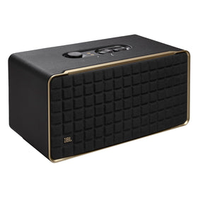 Frontal view of JBL Authentics 500 showing retro styling and bold presence.