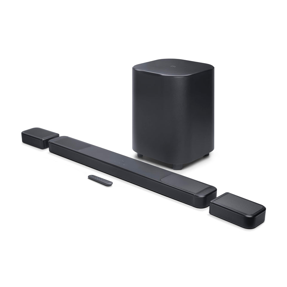 JBL Bar 1300XMK2 front view of the soundbar for a cinematic setup