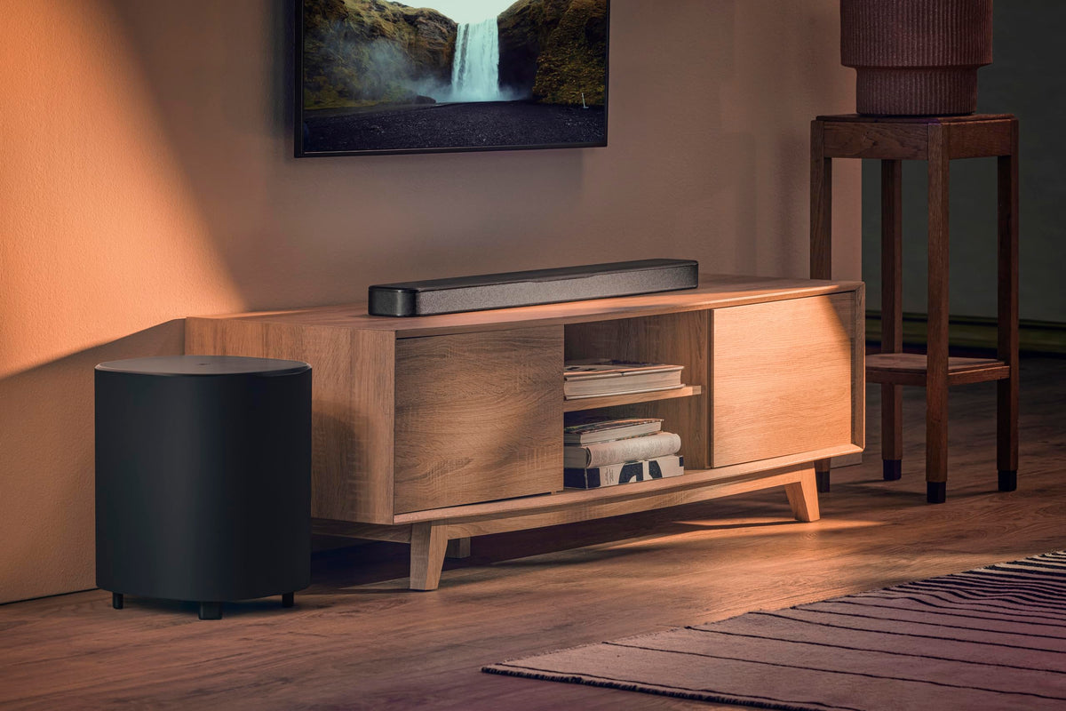 JBL Bar 500MK2 front view showing Dolby Atmos capability for cinematic immersion