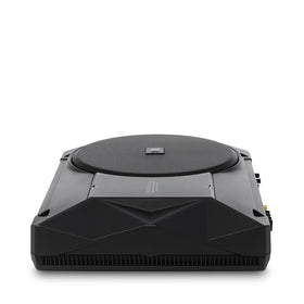 JBL BassPro SL under-seat subwoofer in-vehicle installation demonstrates bass boost
