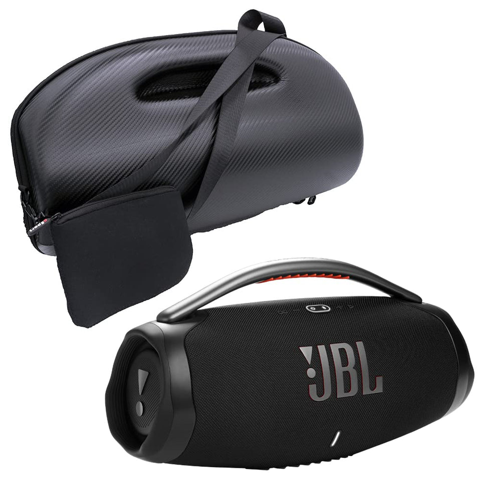 JBL Boombox 3 front view with gSport case for outdoor parties