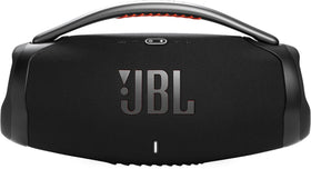 JBL Boombox 3 side view highlights portability for on-the-go use.