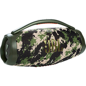 JBL Boombox 3 Squad front view highlights bold, portable design for outdoor gatherings.