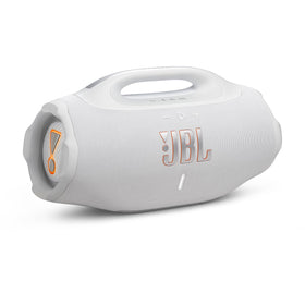 JBL Boombox 4 front view delivers powerful Pro Sound for outdoor gatherings.