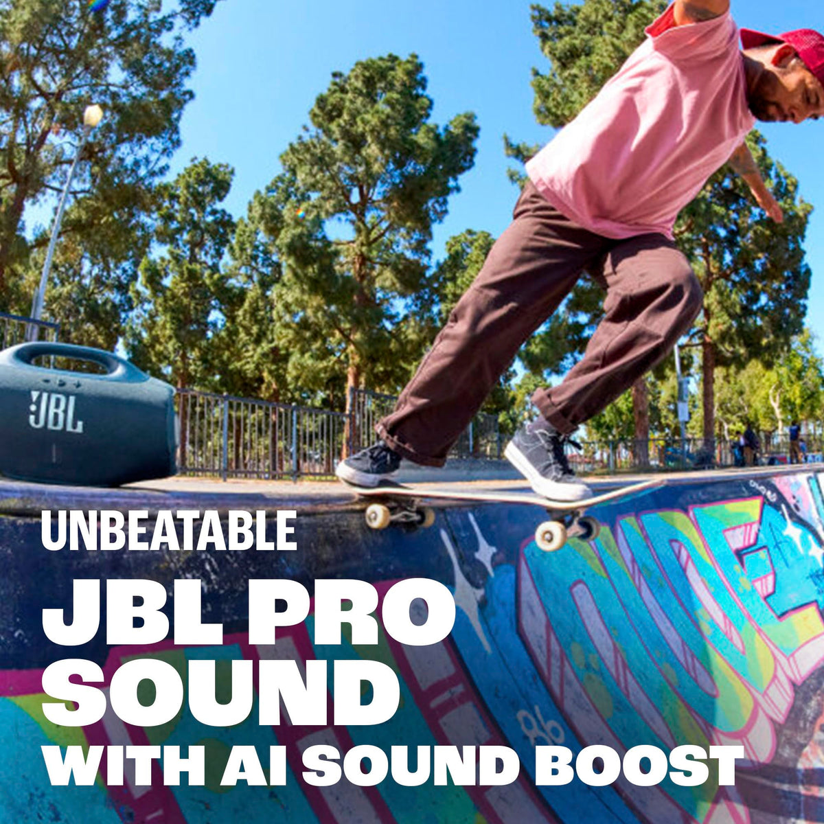 JBL Boombox 4 side profile highlighting rugged, portable design