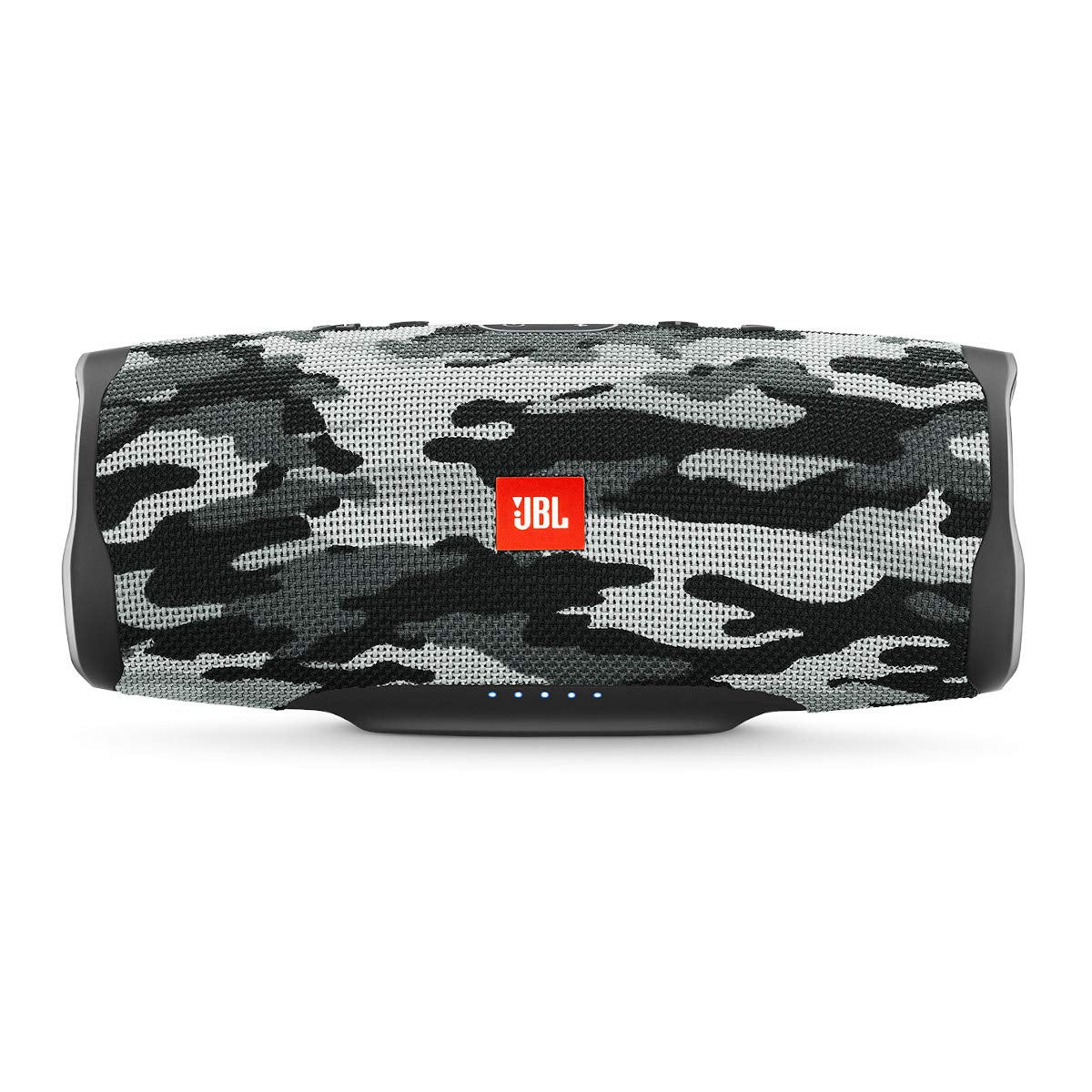 JBL Charge 4 bass radiators deliver deep, energetic sound for outdoor listening.