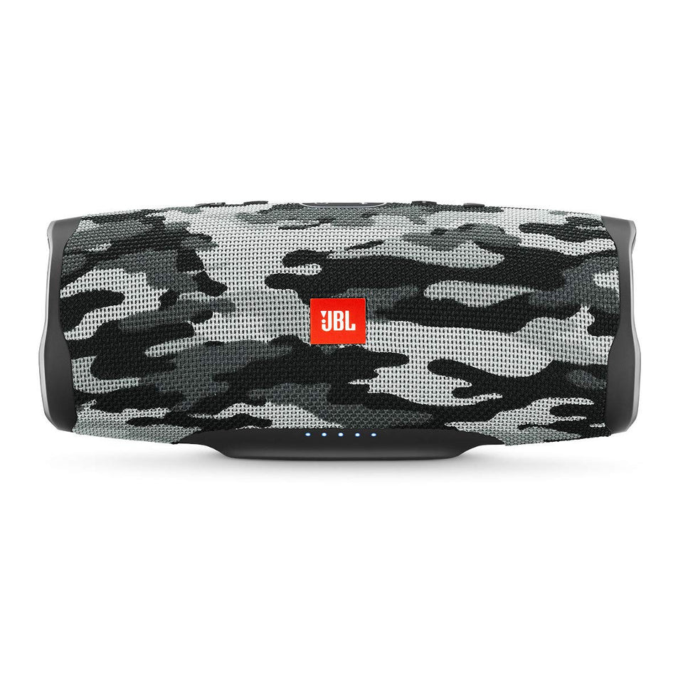 JBL Charge 4 bass radiators deliver deep, energetic sound for outdoor listening.