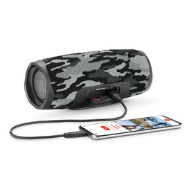 JBL Charge 4 black/white camouflage combines rugged look with reliable performance.