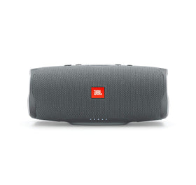 JBL Charge 4 front view showing rugged exterior and deep bass capability.