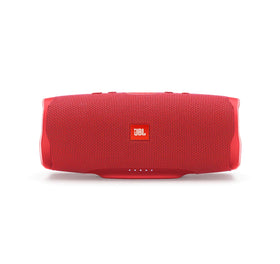 JBL Charge 4 red front view showing rugged design and control buttons for outdoor use