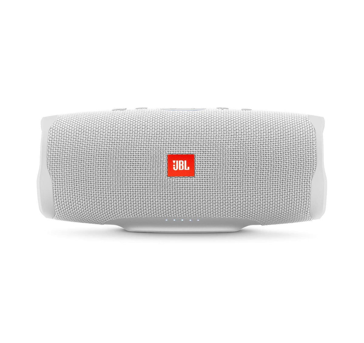 JBL Charge 4 waterproof design with rugged fabric for beach days.