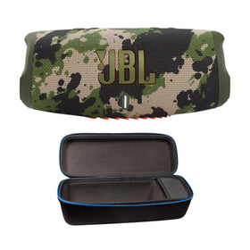 JBL Charge 5 camouflage front view for outdoor listening.