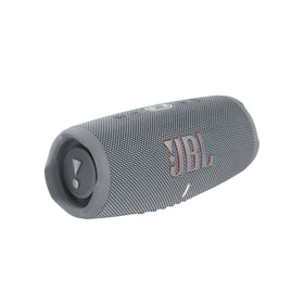 JBL Charge 5 gray front view, bold sound for outdoor gatherings