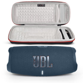 JBL Charge 5 portable speaker in action delivering rich sound outdoors