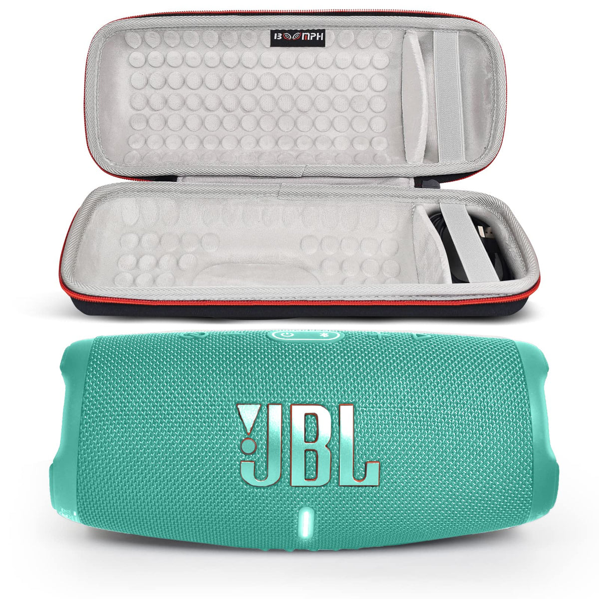 JBL Charge 5 teal speaker delivering bold outdoor sound for adventures