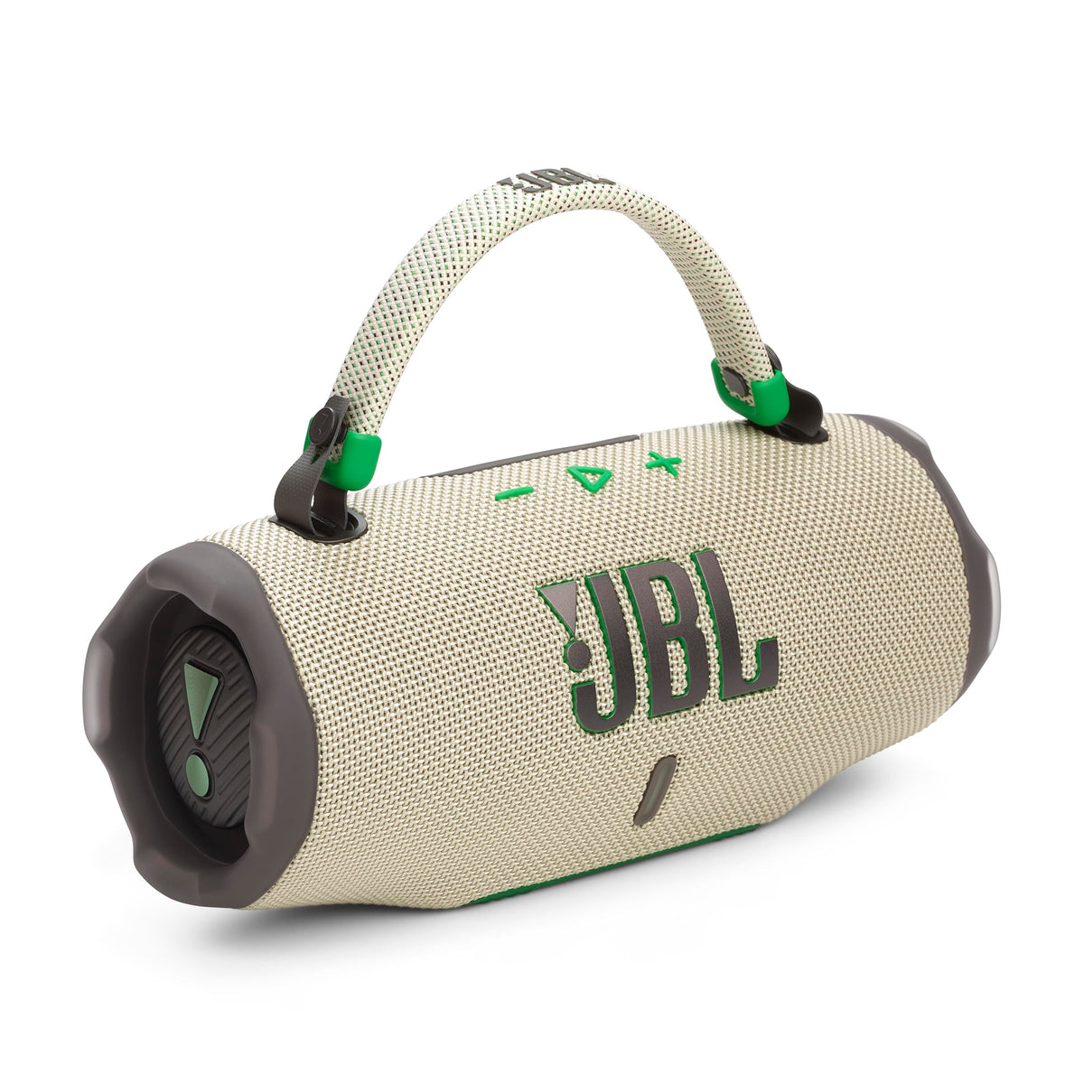 JBL Charge 6 shows AI Sound Boost enhancing clarity and dynamics.