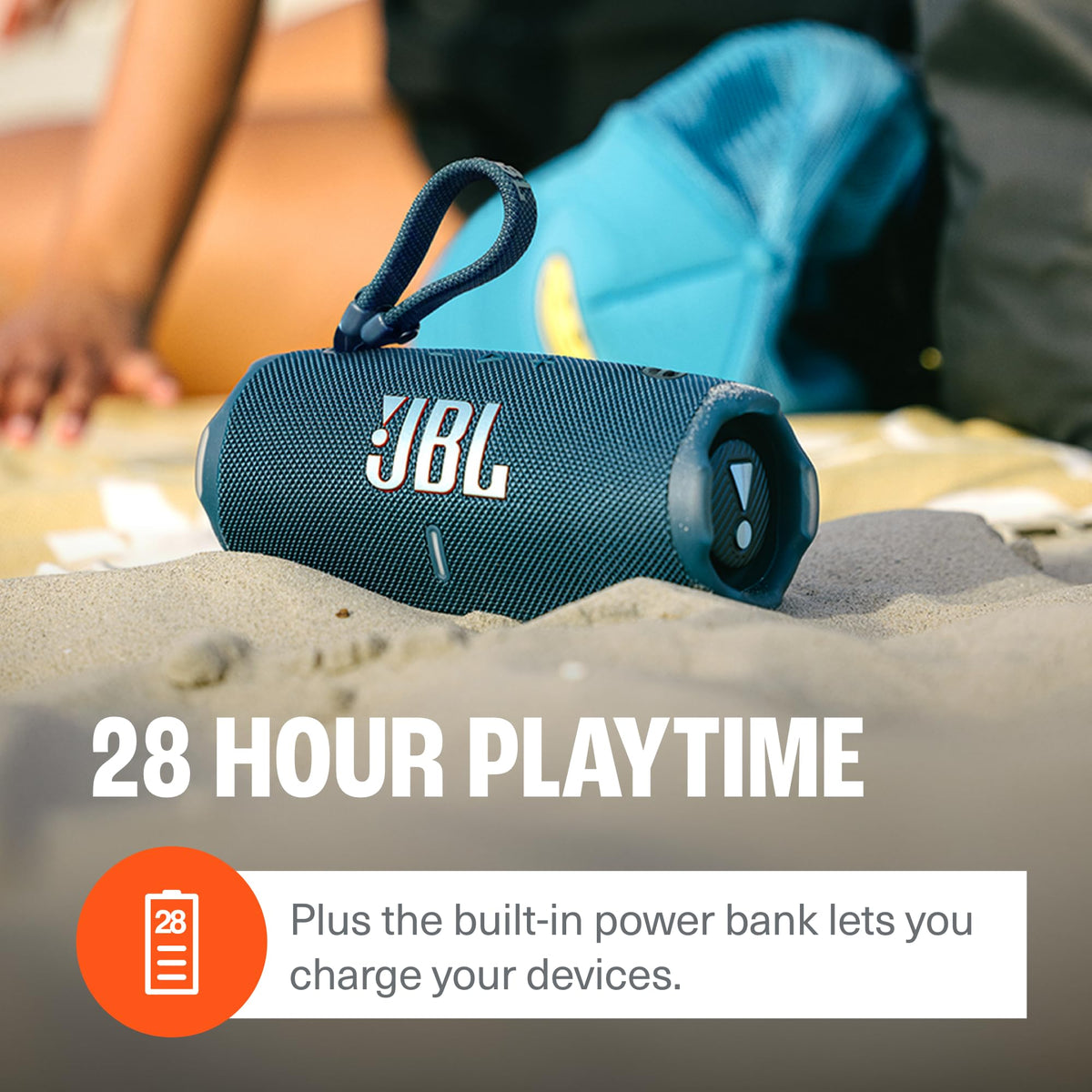 Charge 6 built for outdoor use with a rugged, durable body against rain and dust.
