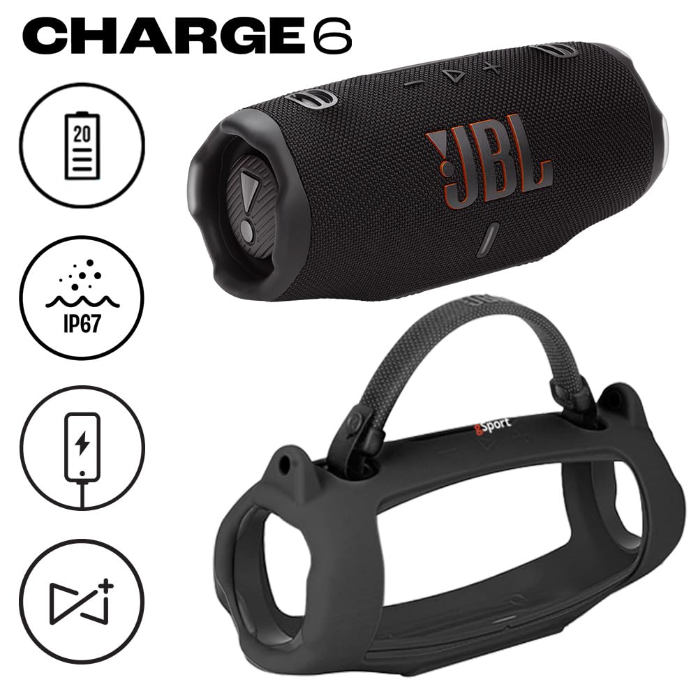 JBL Charge 6 side view showing built-in powerbank