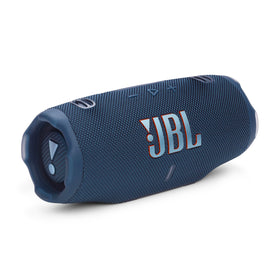 JBL Charge 6 front view in blue shows portable design for on-the-go listening