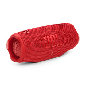 JBL Charge 6 front view shows bold red design and rugged portability for outdoor listening
