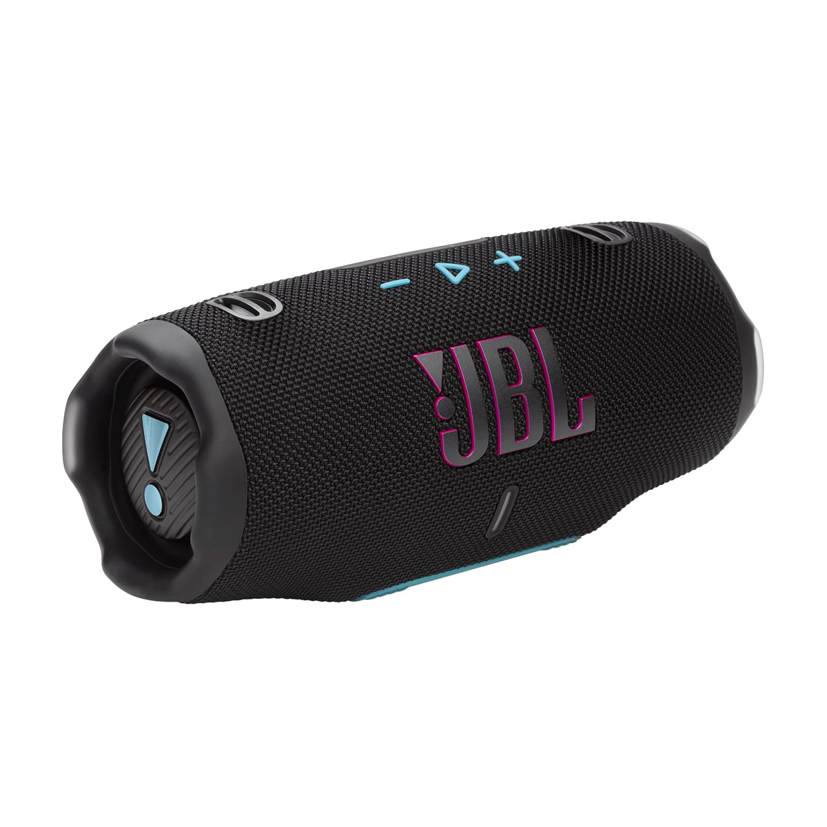 JBL Charge 6 front view showing compact rugged design for outdoor listening.