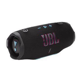 JBL Charge 6 front view showing compact rugged design for outdoor listening.